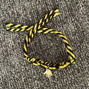 Handmade Yarn Bracelet with Gold Charm